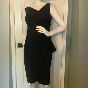 Alex Evenings Side Ruched Cocktail Dress, Size 6 Black. #166